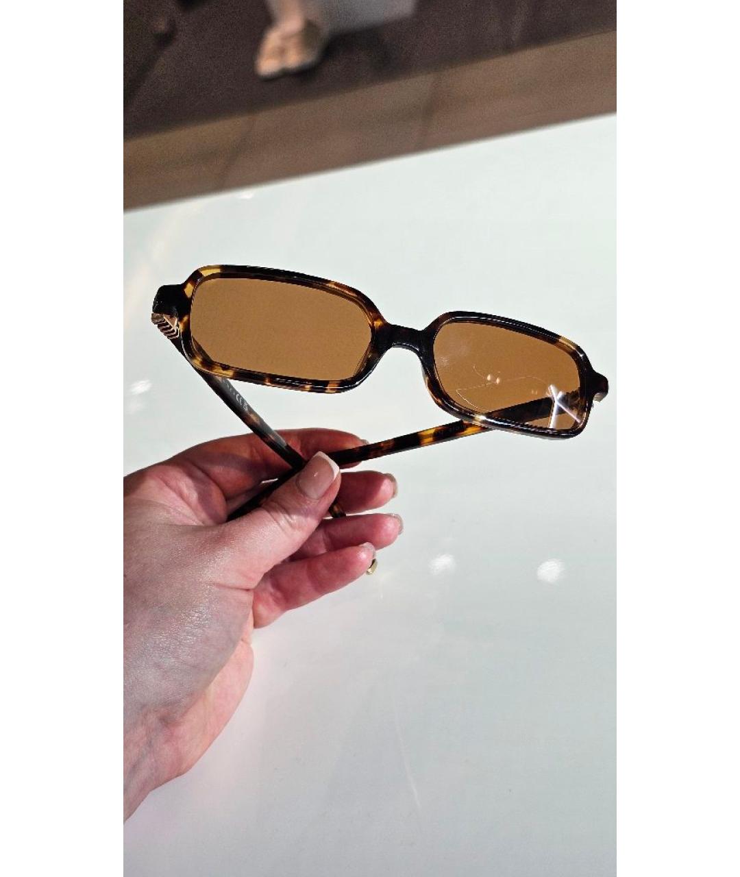 MIU MIU Коричневые пластиковые солнцезащитные очки, фото 7