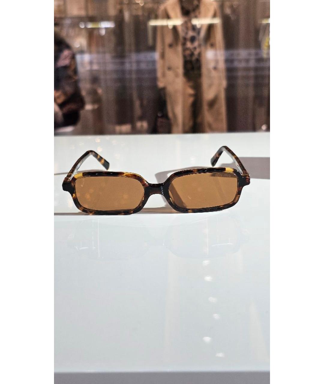 MIU MIU Коричневые пластиковые солнцезащитные очки, фото 8