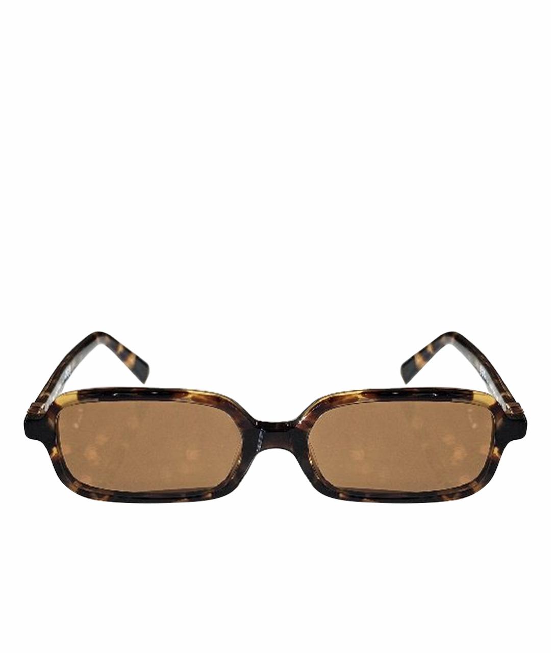 MIU MIU Коричневые пластиковые солнцезащитные очки, фото 1