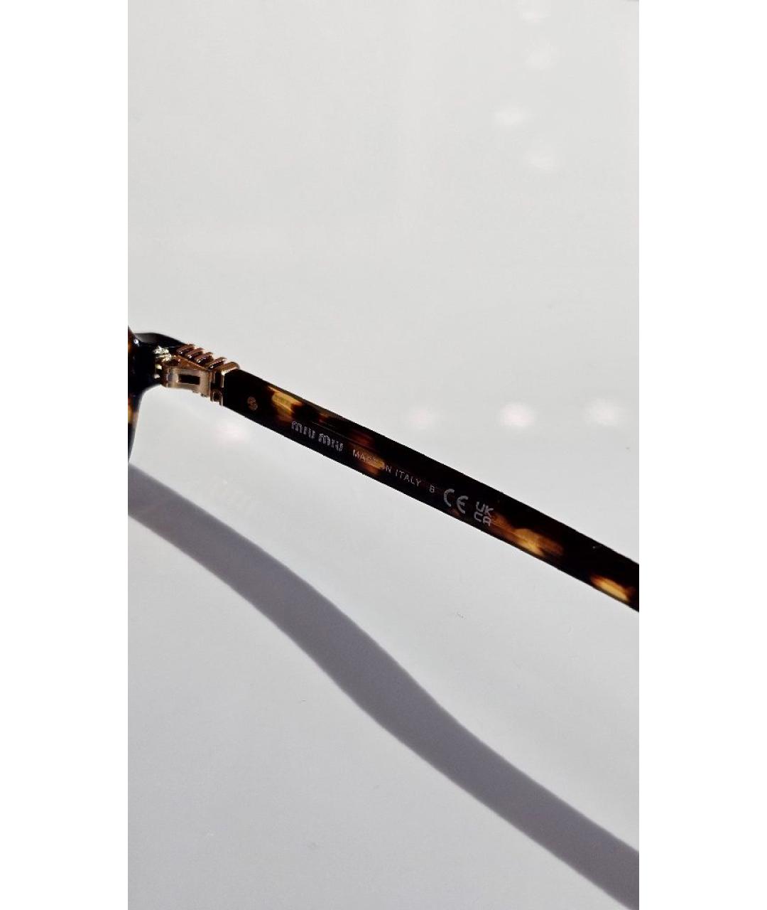 MIU MIU Коричневые пластиковые солнцезащитные очки, фото 6