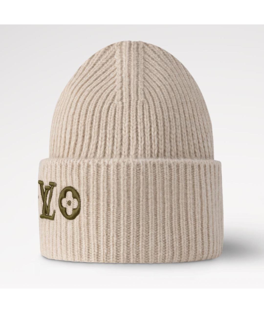LOUIS VUITTON Бежевая шерстяная шапка, фото 5