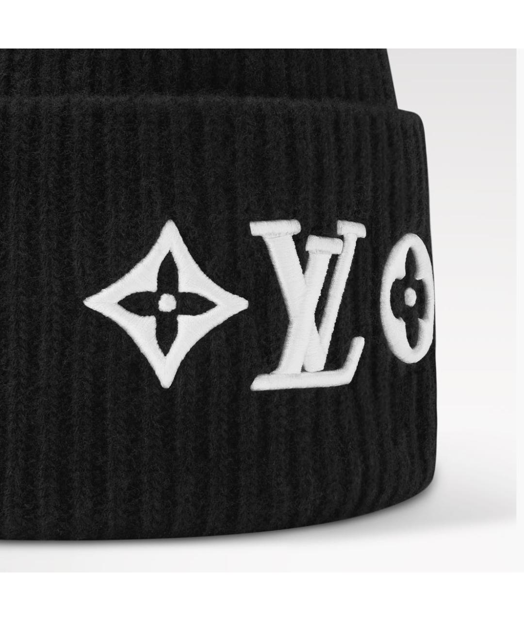LOUIS VUITTON Черная шерстяная шапка, фото 3