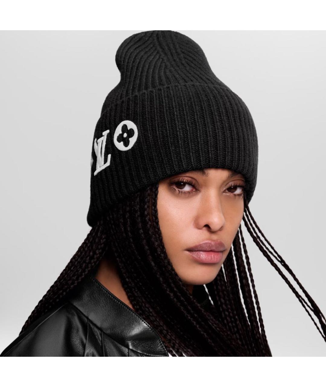 LOUIS VUITTON Черная шерстяная шапка, фото 2