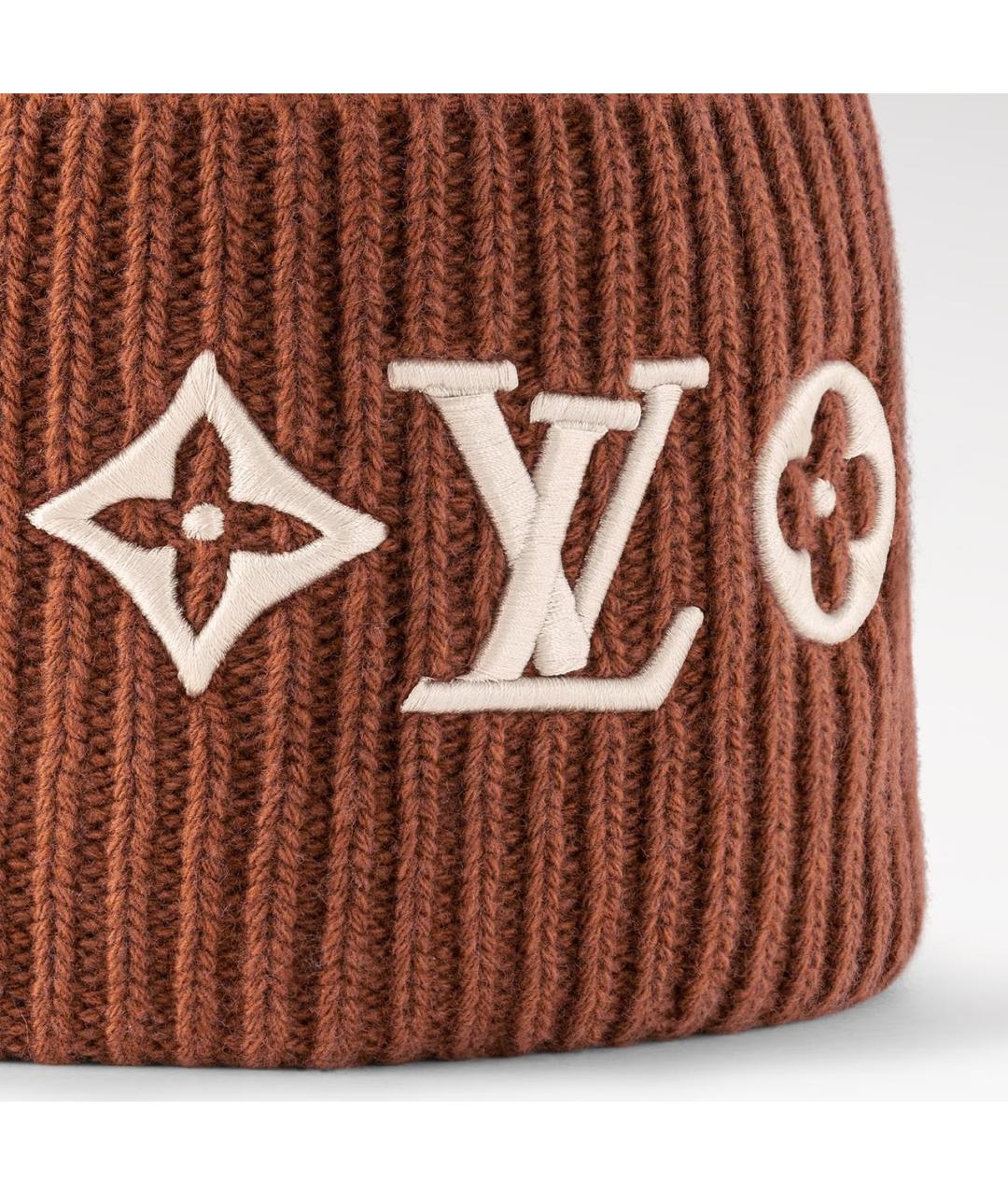 LOUIS VUITTON Коричневая шерстяная шапка, фото 4