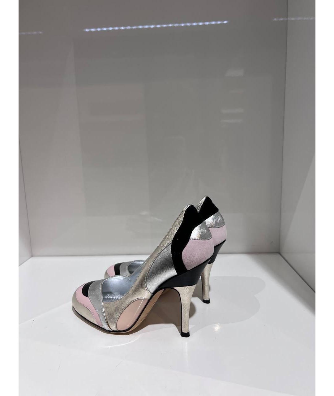DOLCE&GABBANA Серебряные кожаные туфли, фото 3