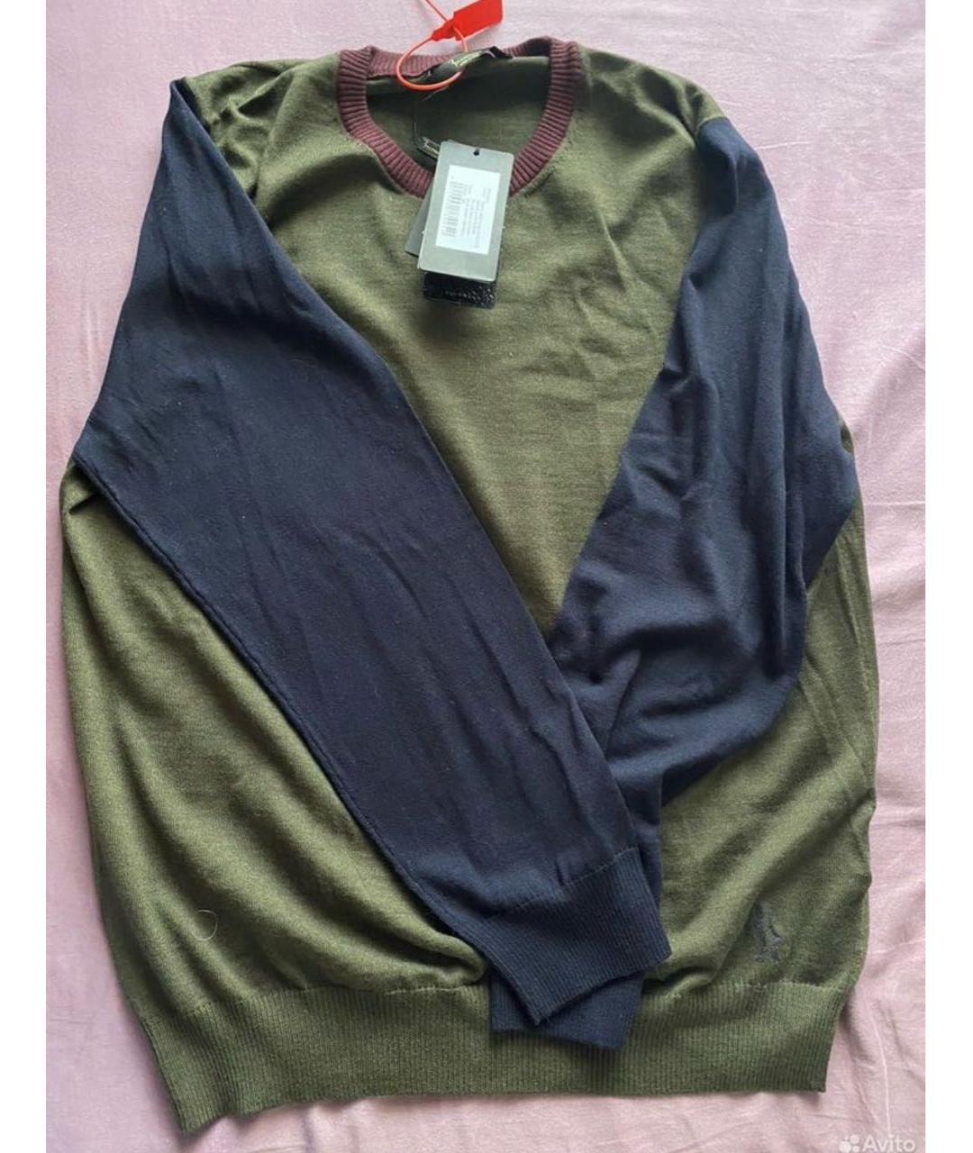 BILLIONAIRE Хаки шерстяной джемпер / свитер, фото 4