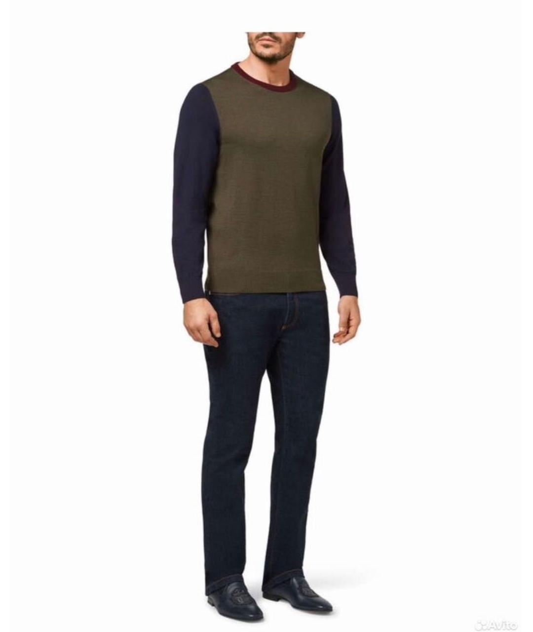 BILLIONAIRE Хаки шерстяной джемпер / свитер, фото 2