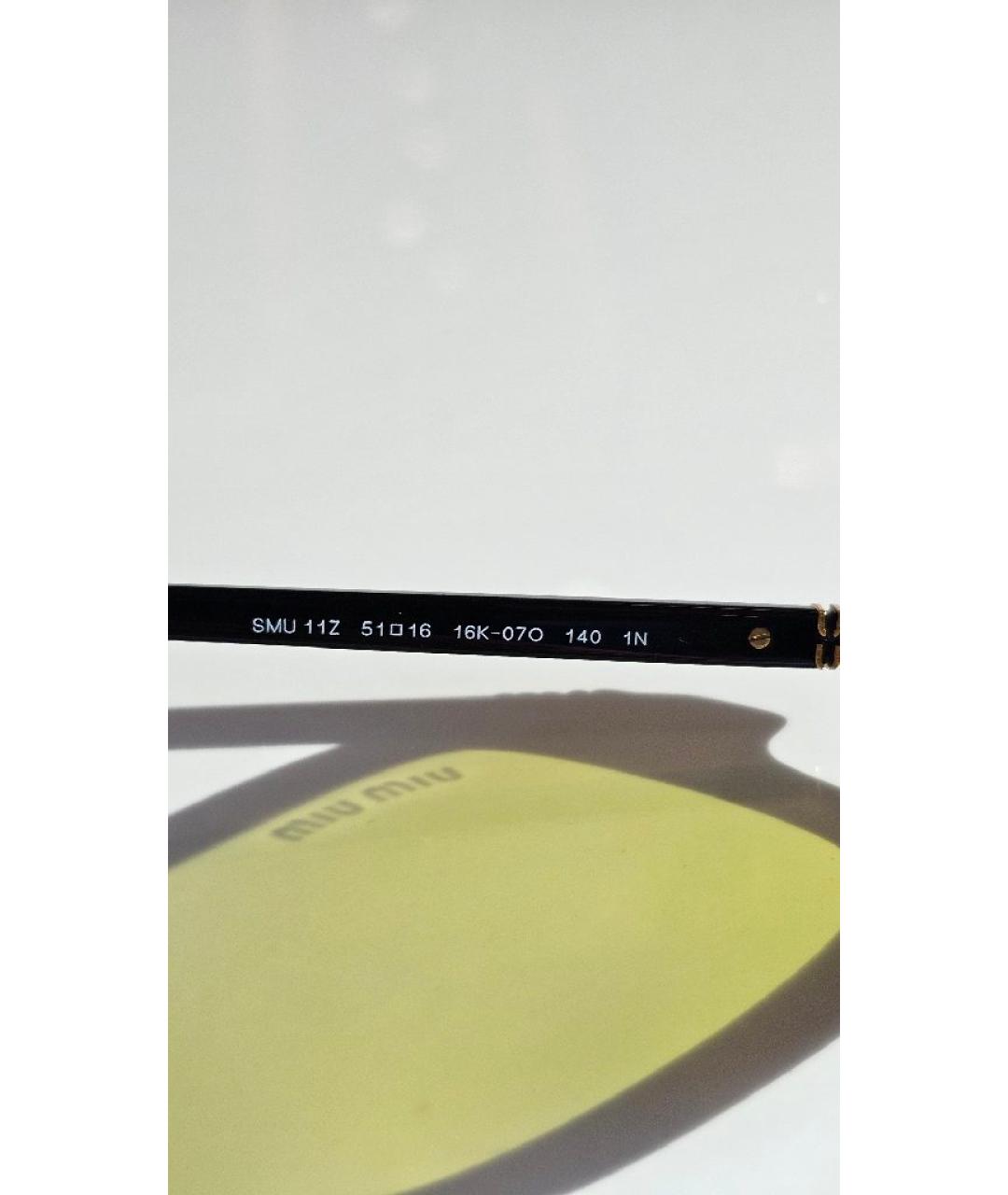 MIU MIU Черные пластиковые солнцезащитные очки, фото 3