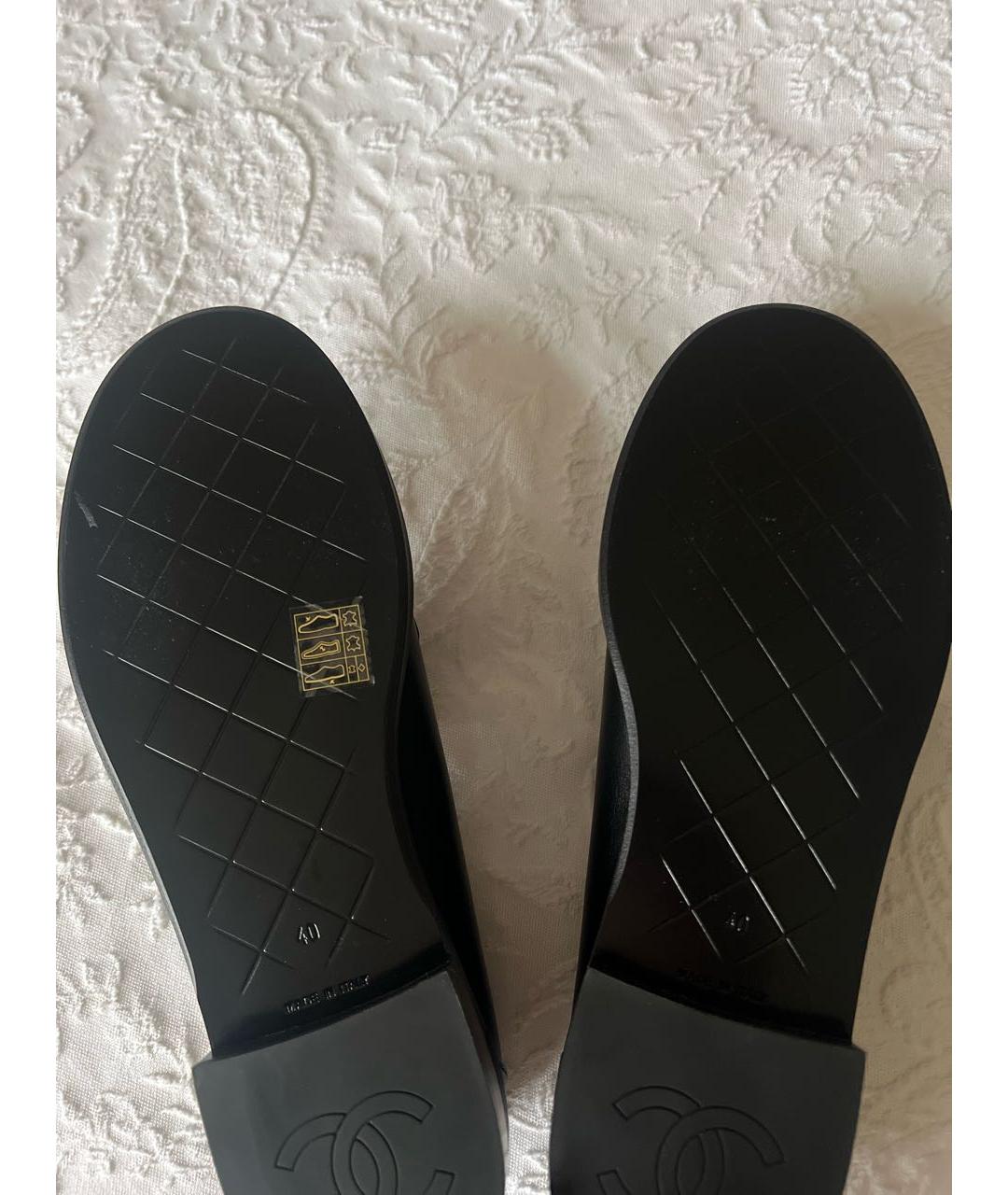 CHANEL Черные кожаные лоферы, фото 6
