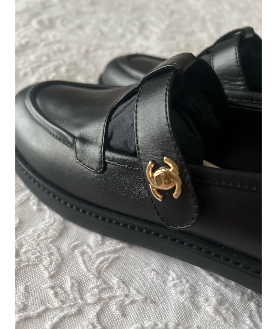 CHANEL Черные кожаные лоферы, фото 8