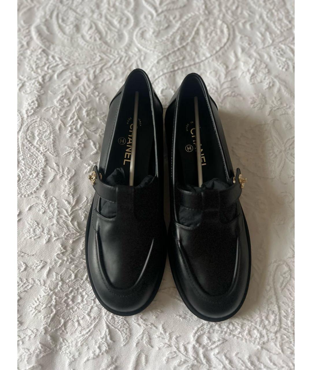 CHANEL Черные кожаные лоферы, фото 2