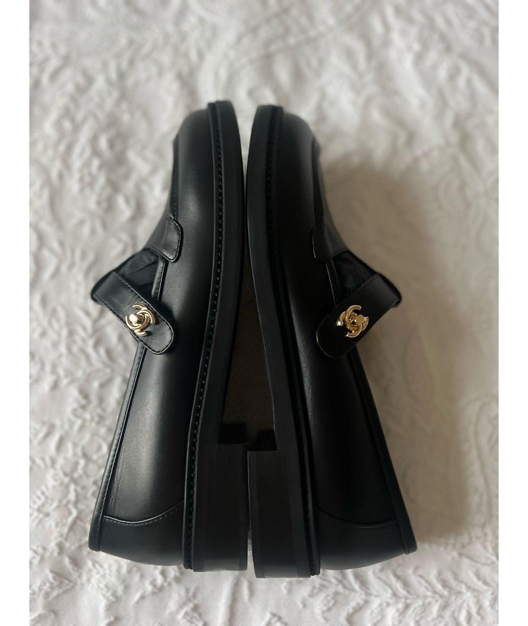 CHANEL Черные кожаные лоферы, фото 5