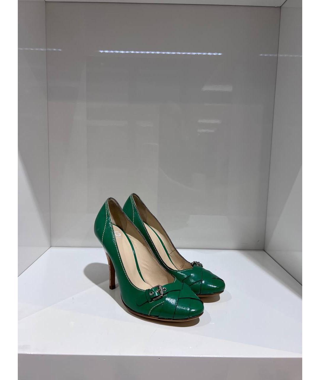 DOLCE&GABBANA Зеленые кожаные туфли, фото 4