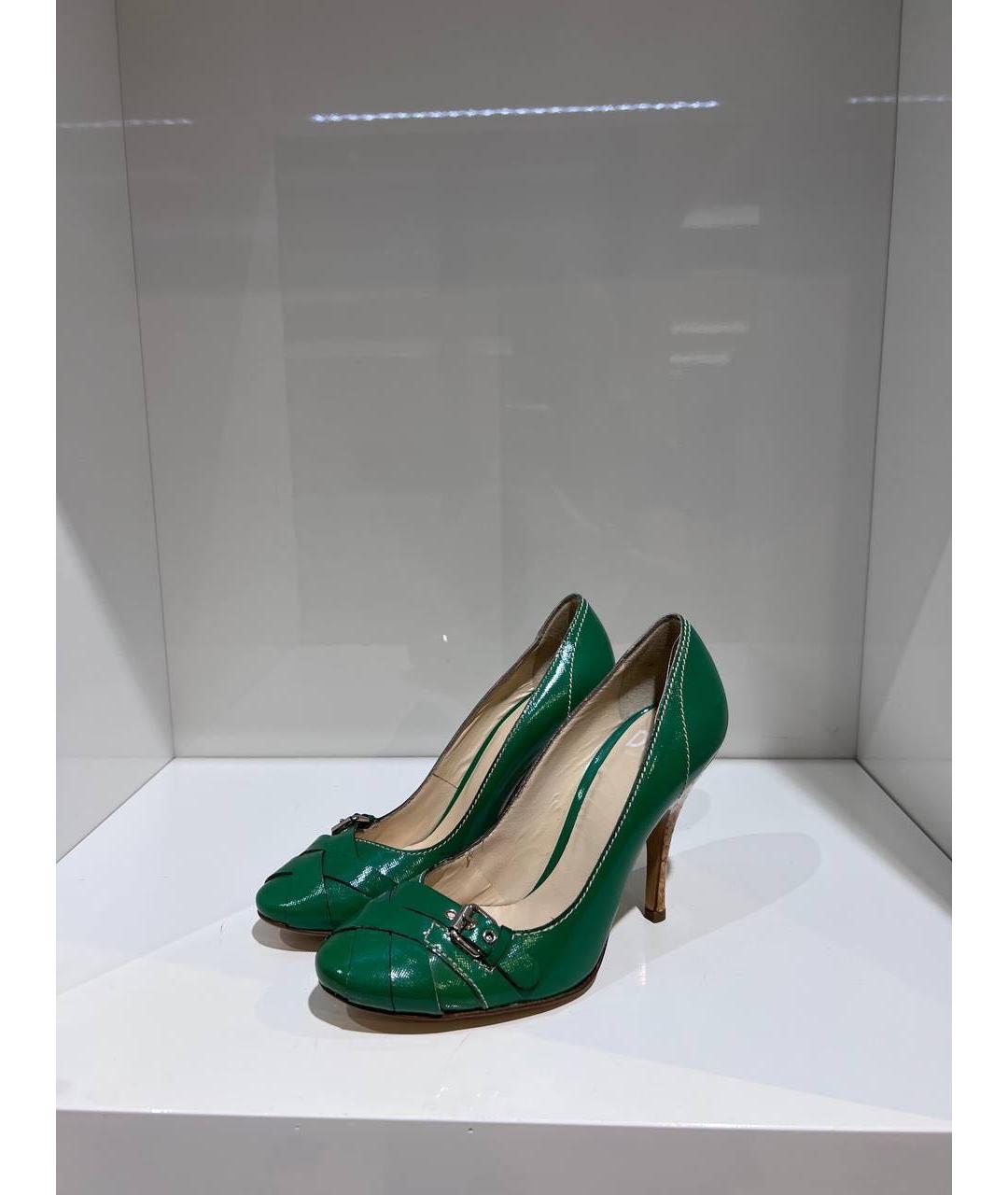 DOLCE&GABBANA Зеленые кожаные туфли, фото 2