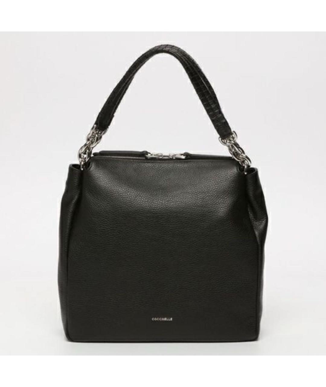 COCCINELLE Черная кожаная сумка с короткими ручками, фото 9
