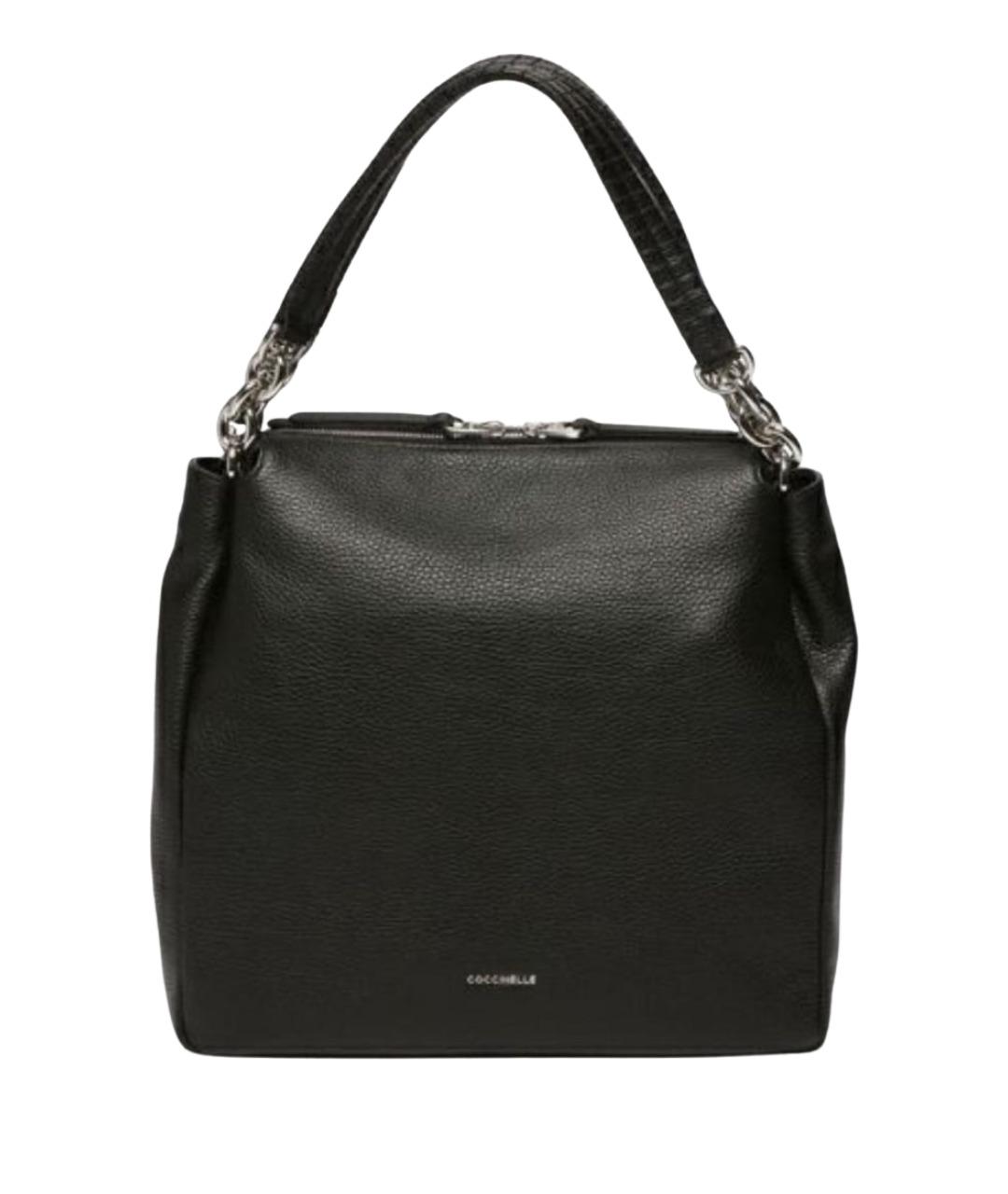 COCCINELLE Черная кожаная сумка с короткими ручками, фото 1