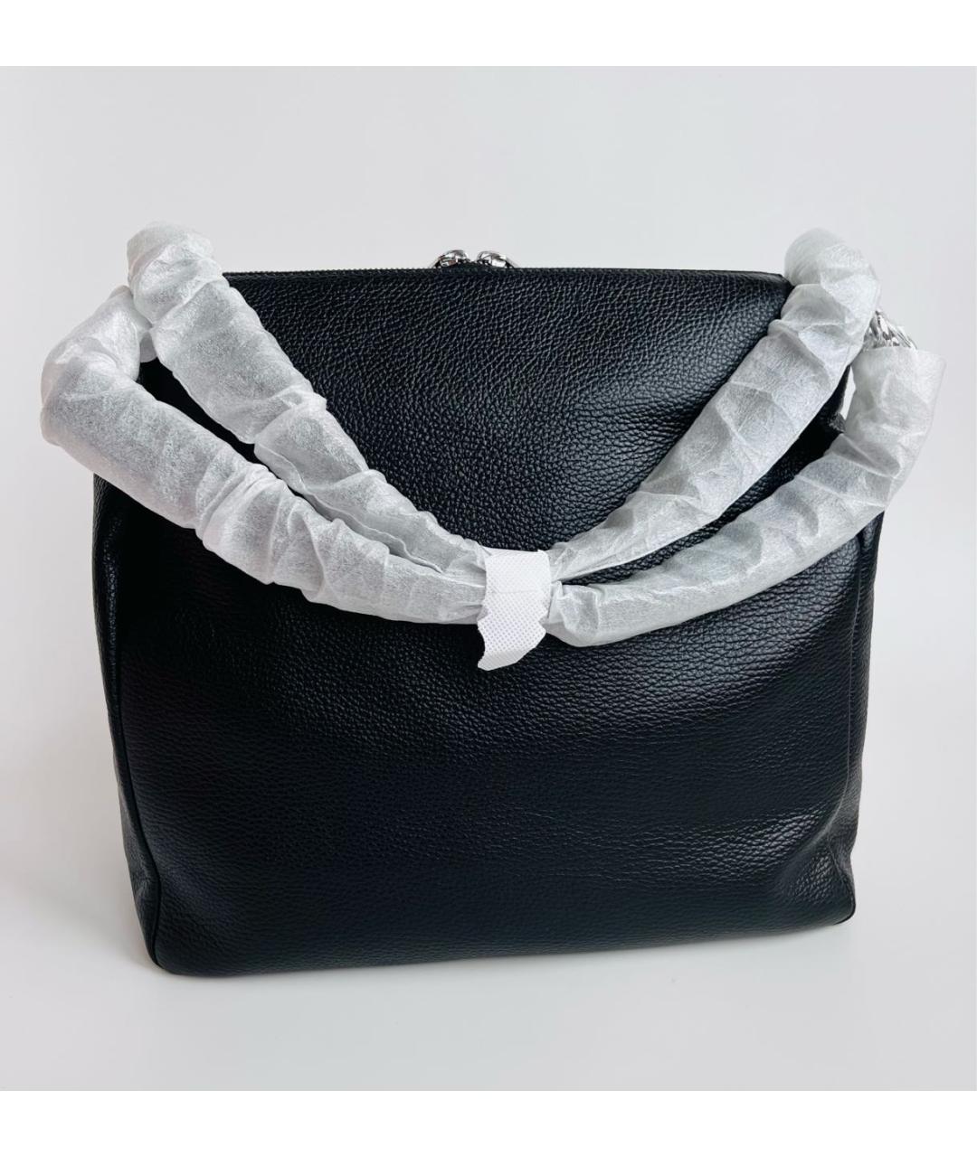 COCCINELLE Черная кожаная сумка с короткими ручками, фото 3