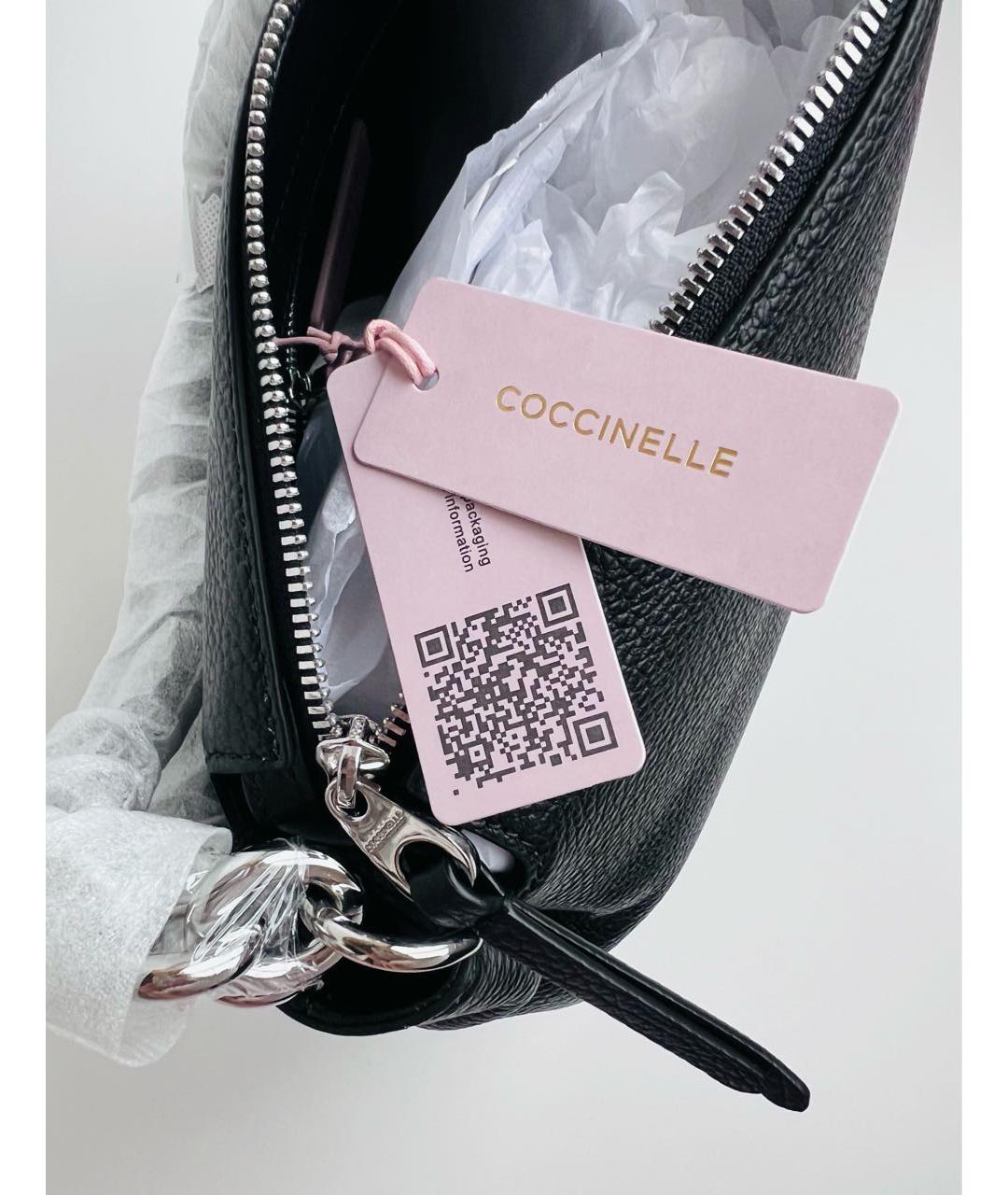 COCCINELLE Черная кожаная сумка с короткими ручками, фото 8