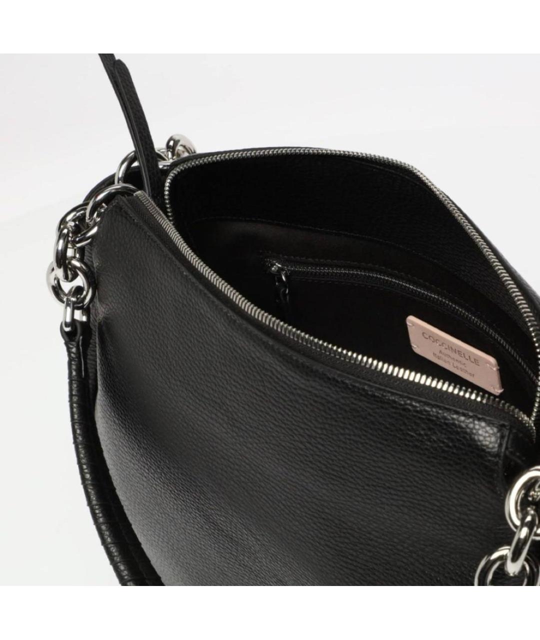 COCCINELLE Черная кожаная сумка с короткими ручками, фото 4