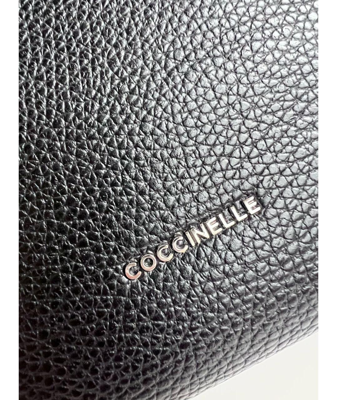 COCCINELLE Черная кожаная сумка с короткими ручками, фото 7