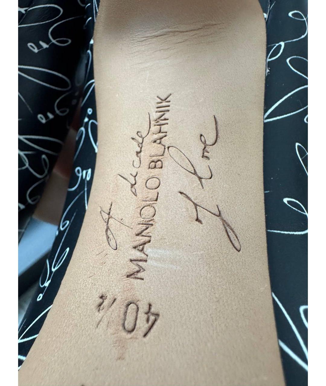 MANOLO BLAHNIK Черные кожаные туфли, фото 6