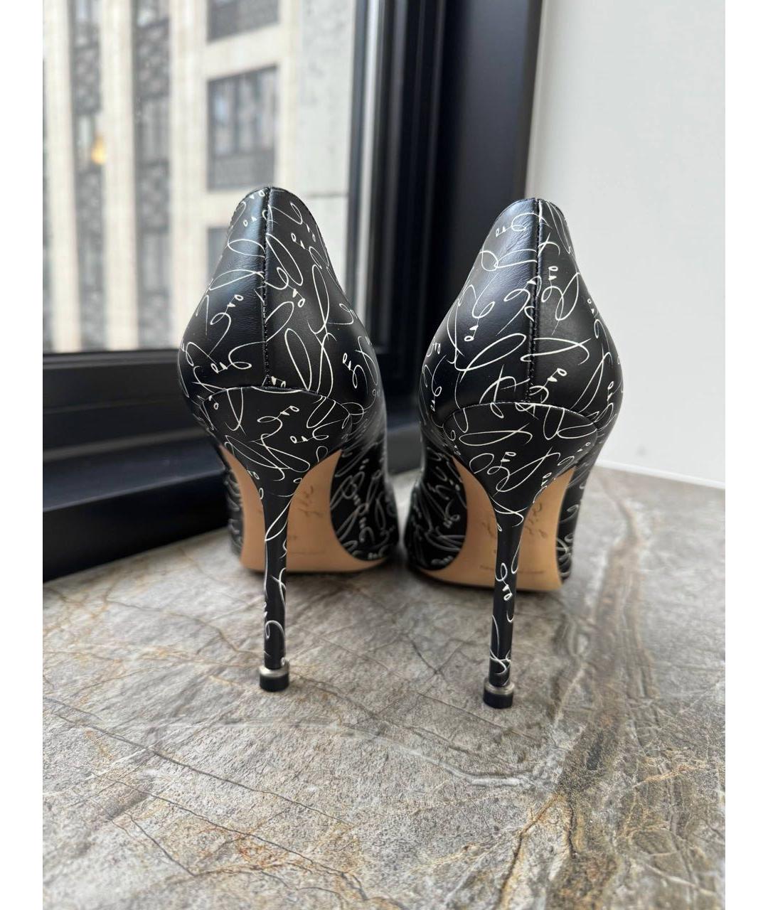 MANOLO BLAHNIK Черные кожаные туфли, фото 4