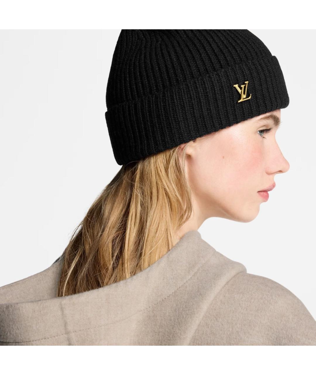 LOUIS VUITTON Черная кашемировая шапка, фото 5