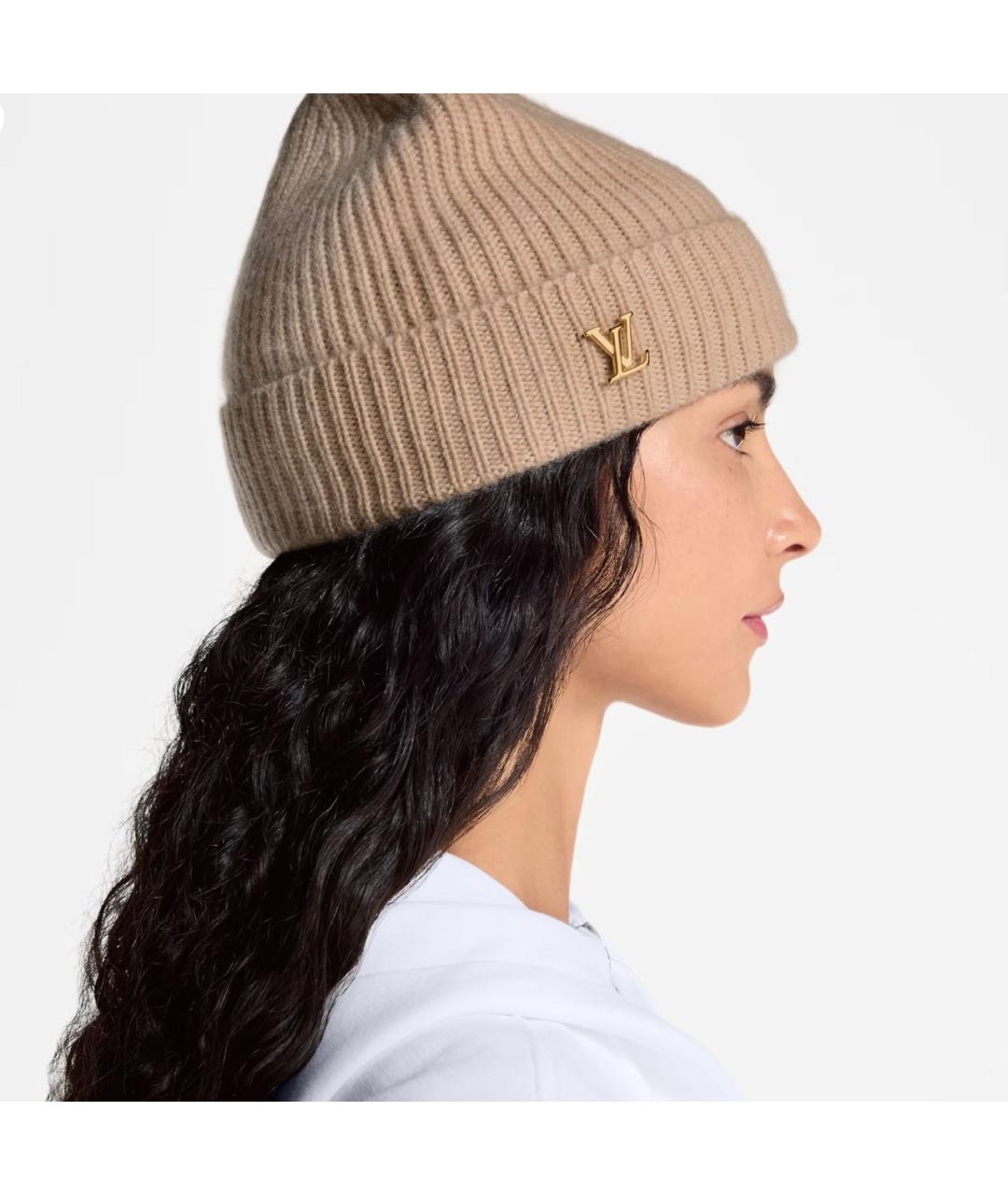 LOUIS VUITTON Бежевая кашемировая шапка, фото 5