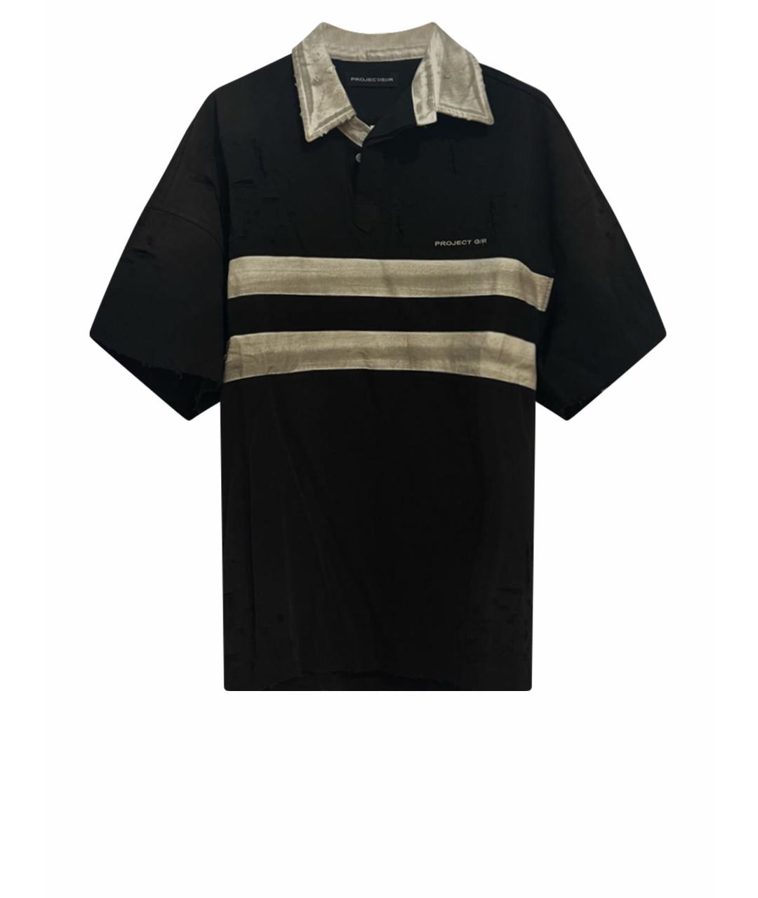 GRAILZ PROJECT G/R Черное хлопковое поло с коротким рукавом, фото 1