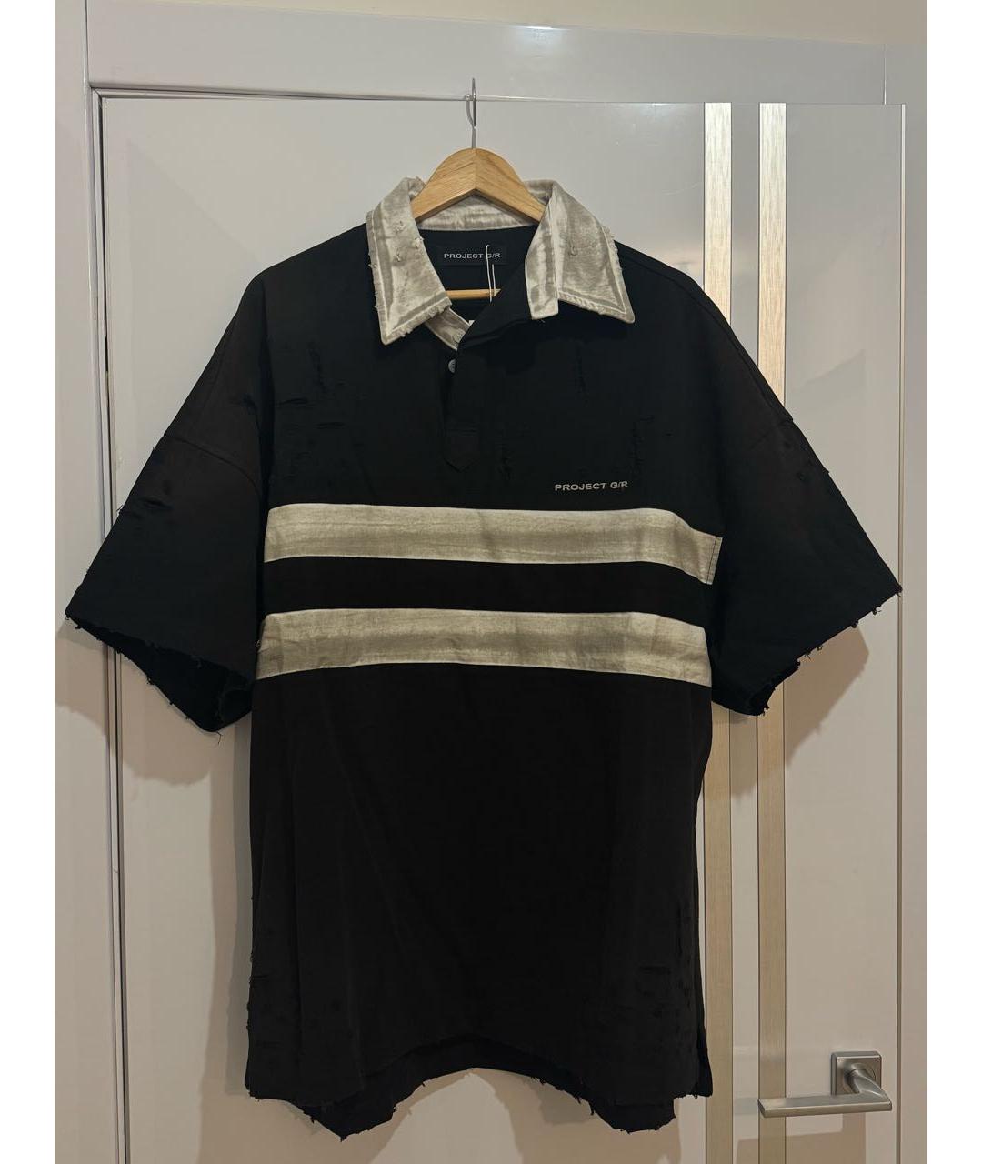 GRAILZ PROJECT G/R Черное хлопковое поло с коротким рукавом, фото 9