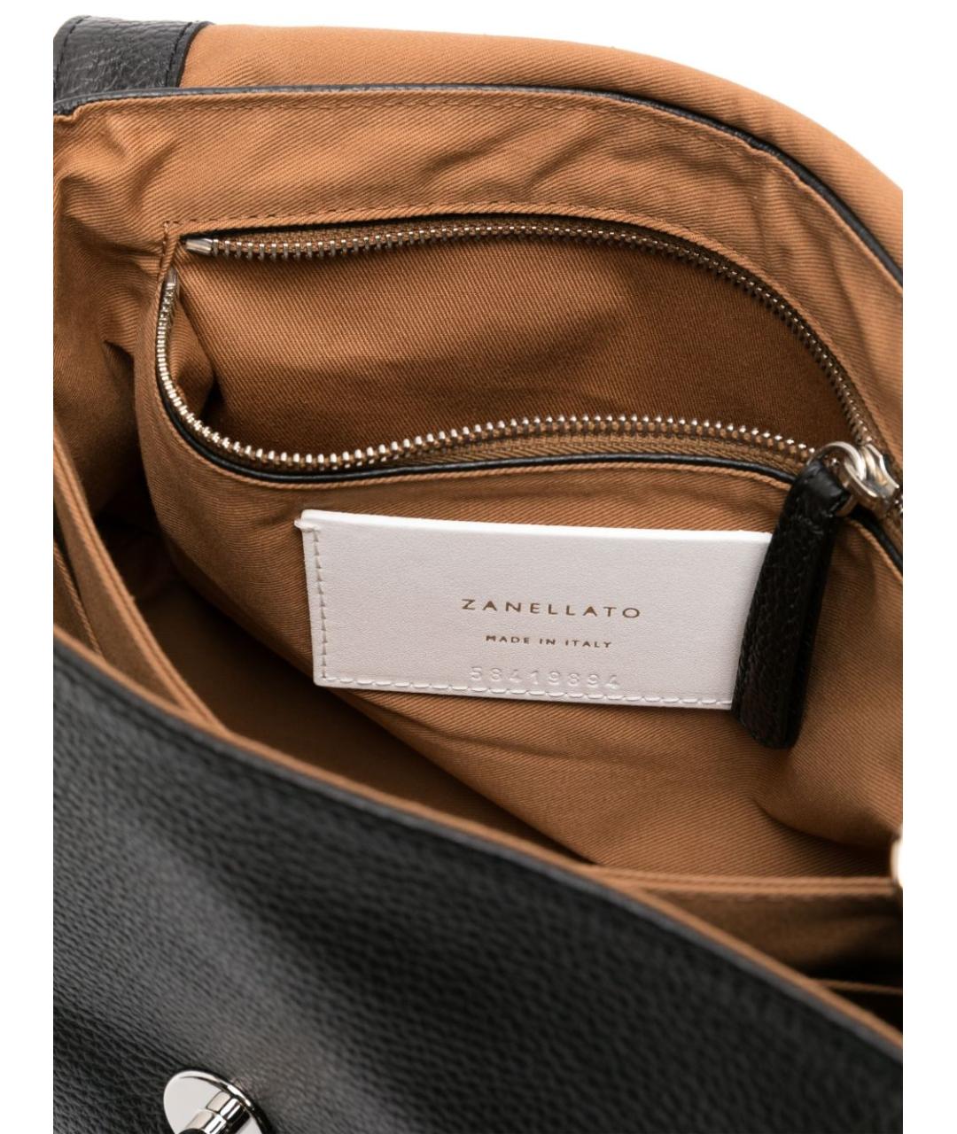 ZANELLATO Черная кожаная сумка тоут, фото 3