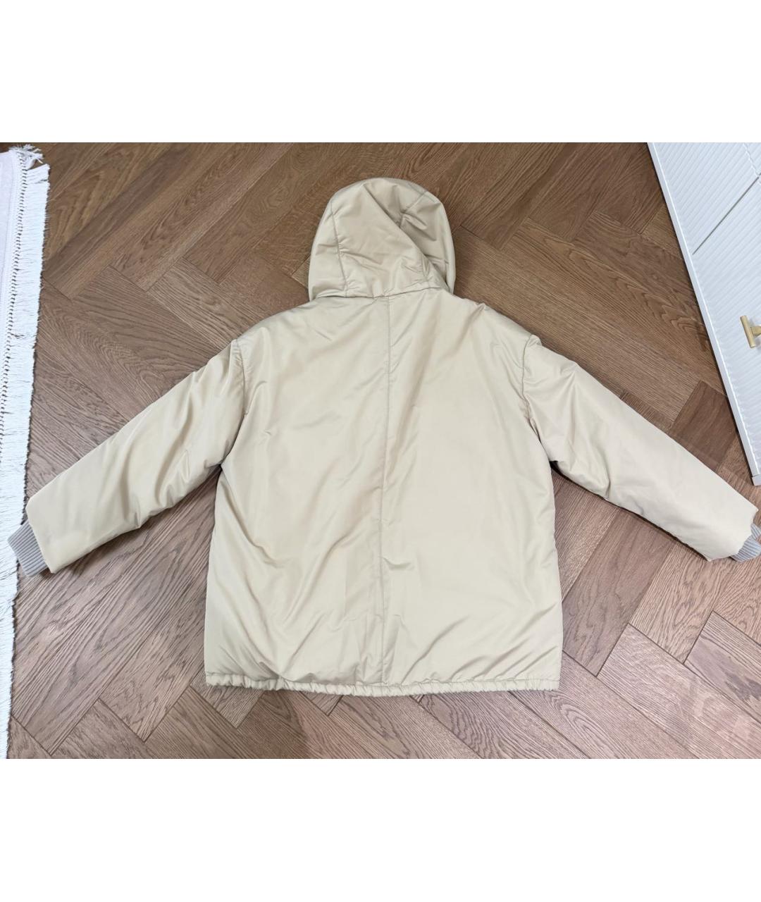 MIU MIU Бежевая полиэстеровая куртка, фото 2
