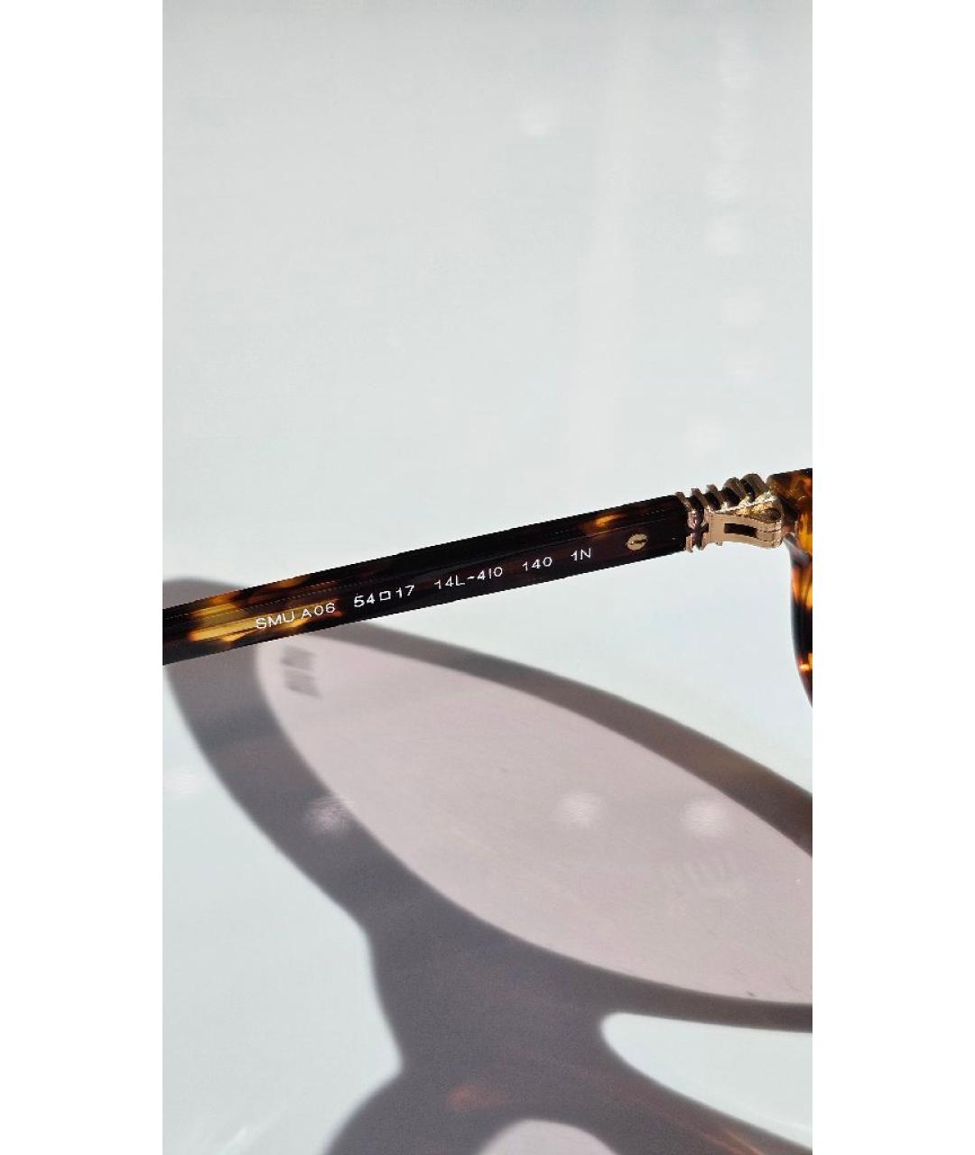 MIU MIU Коричневые пластиковые солнцезащитные очки, фото 3