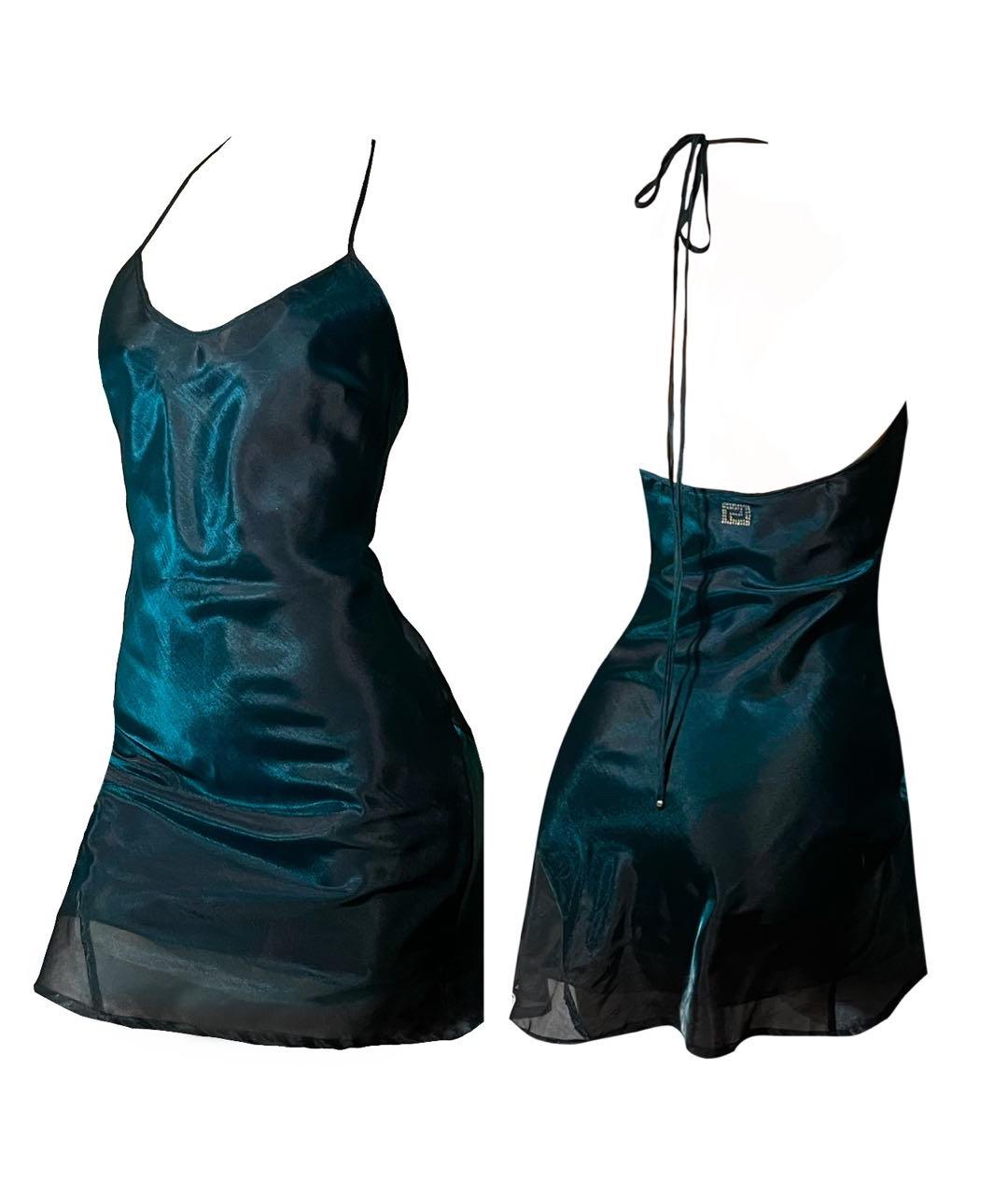 VERSACE Зеленые полиэстеровое коктейльное платье, фото 8