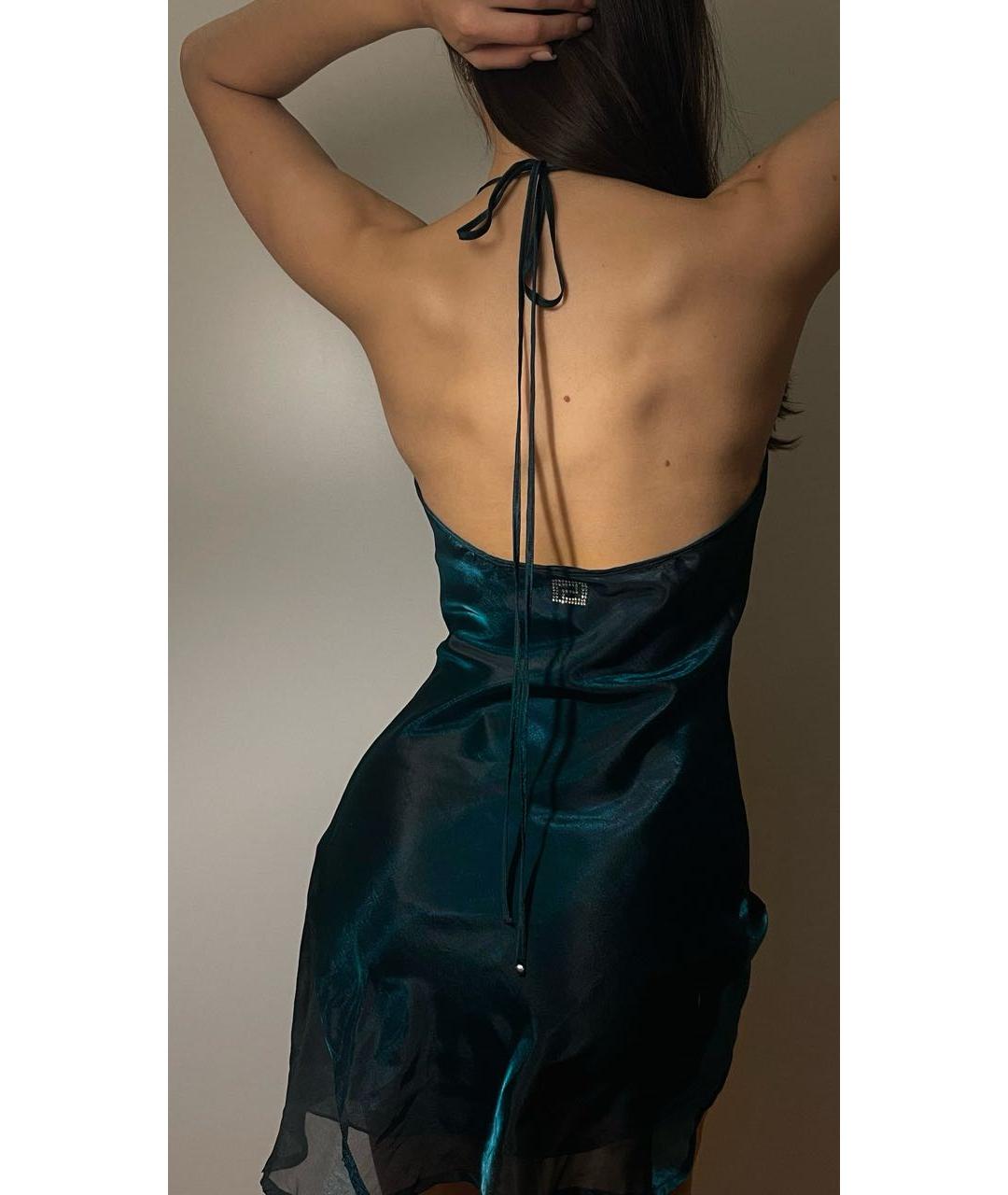 VERSACE Зеленые полиэстеровое коктейльное платье, фото 5