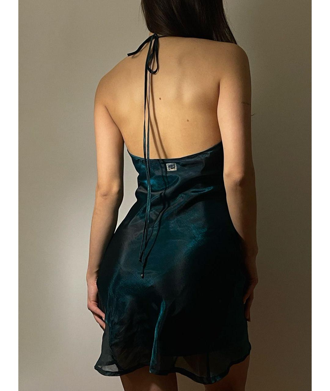 VERSACE Зеленые полиэстеровое коктейльное платье, фото 7