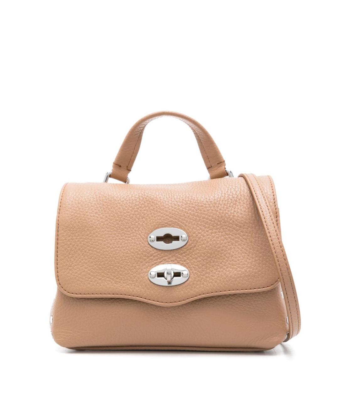 ZANELLATO Бежевая кожаная сумка с короткими ручками, фото 1