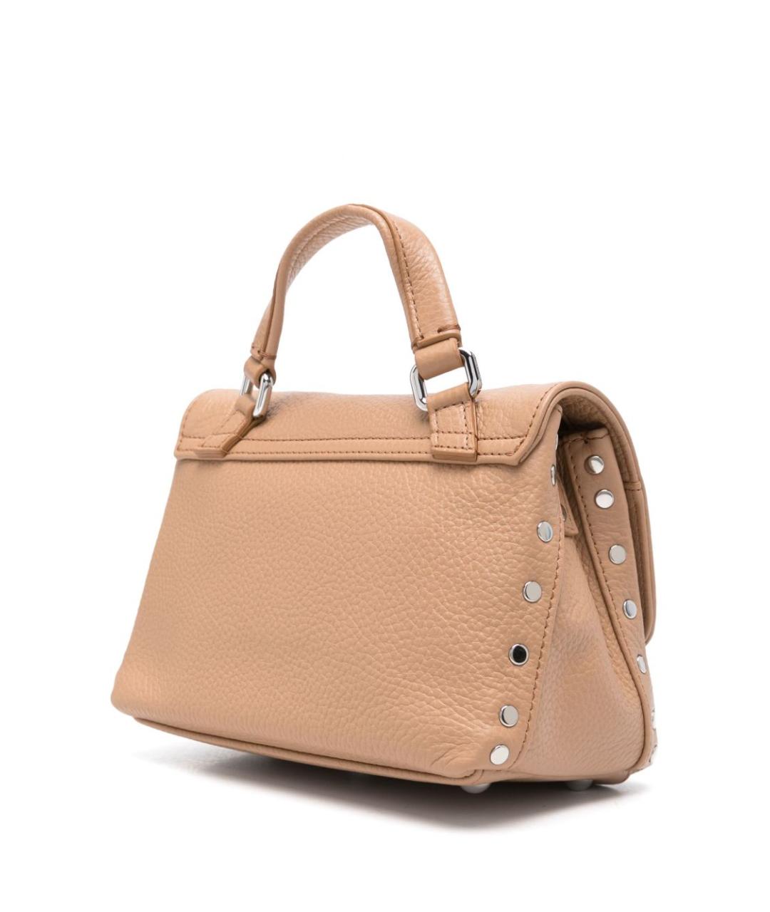 ZANELLATO Бежевая кожаная сумка с короткими ручками, фото 2