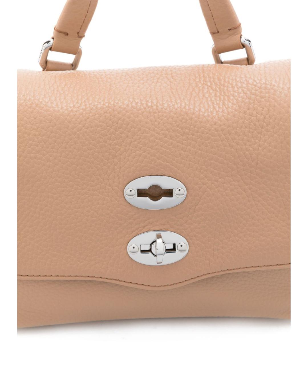 ZANELLATO Бежевая кожаная сумка с короткими ручками, фото 3