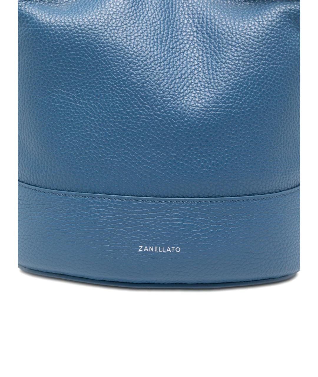 ZANELLATO Голубая кожаная сумка с короткими ручками, фото 3