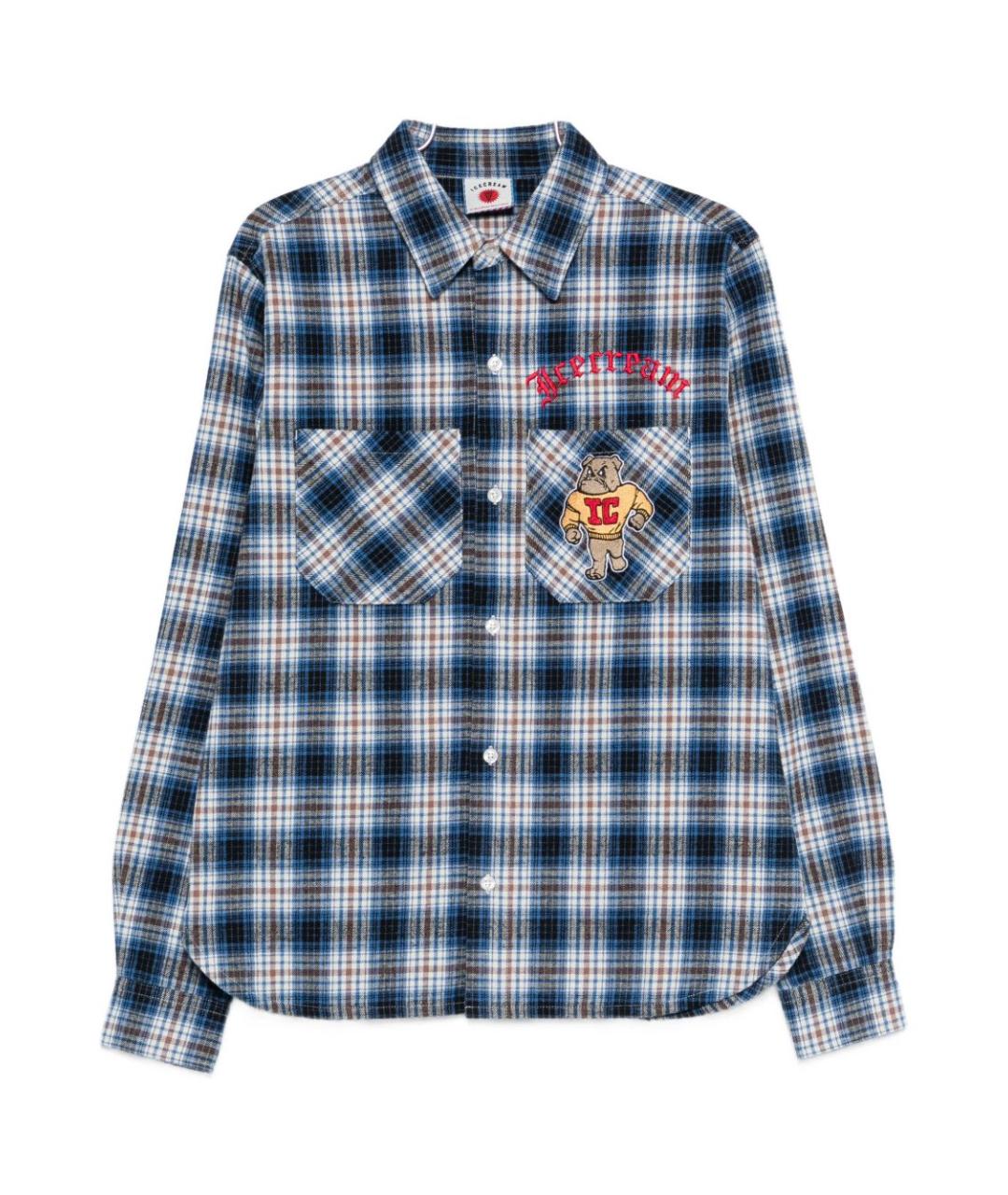 icecream Синяя хлопковая кэжуал рубашка, фото 1