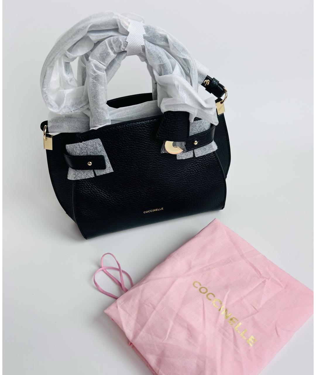 COCCINELLE Черная кожаная сумка с короткими ручками, фото 7