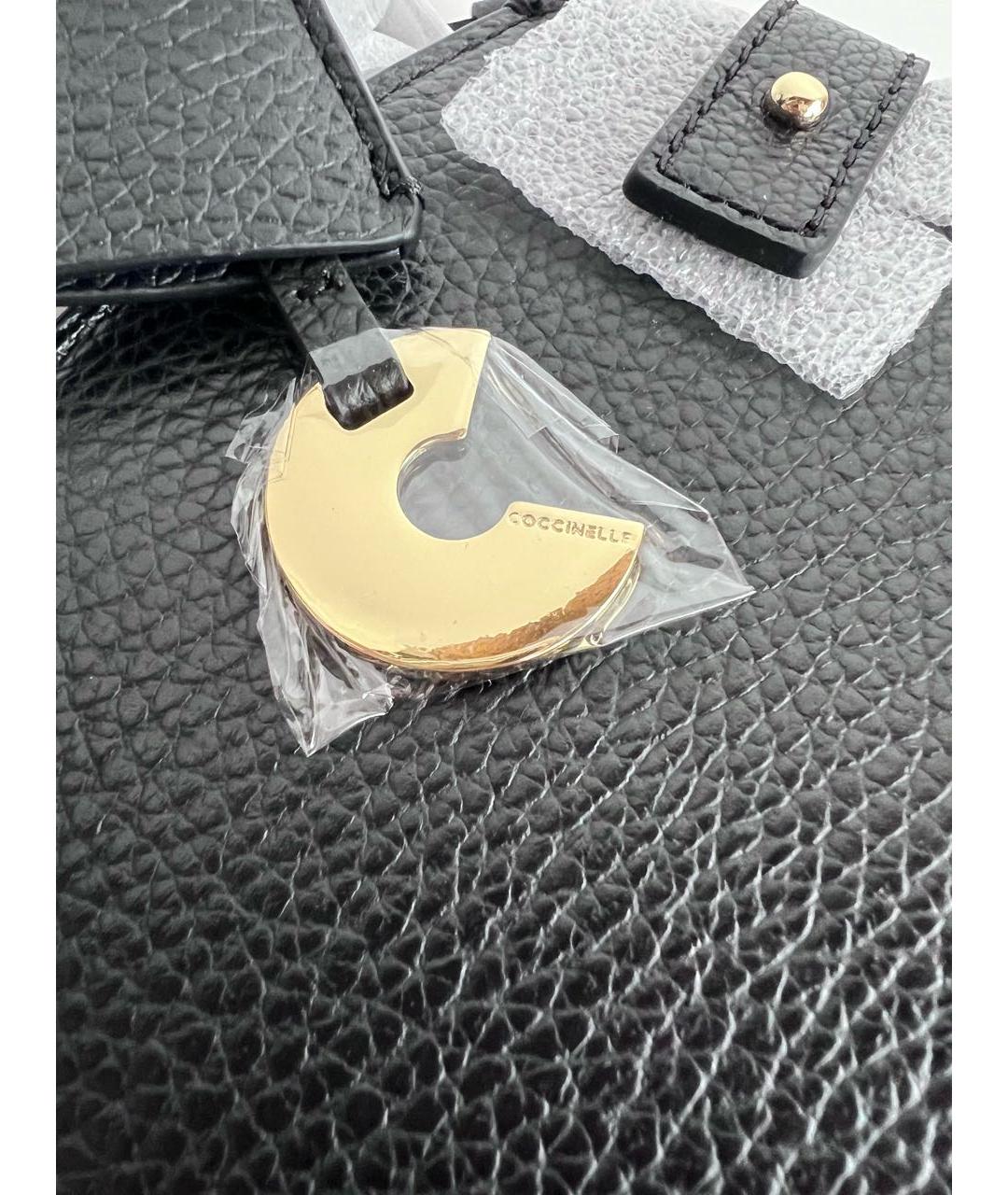COCCINELLE Черная кожаная сумка с короткими ручками, фото 6