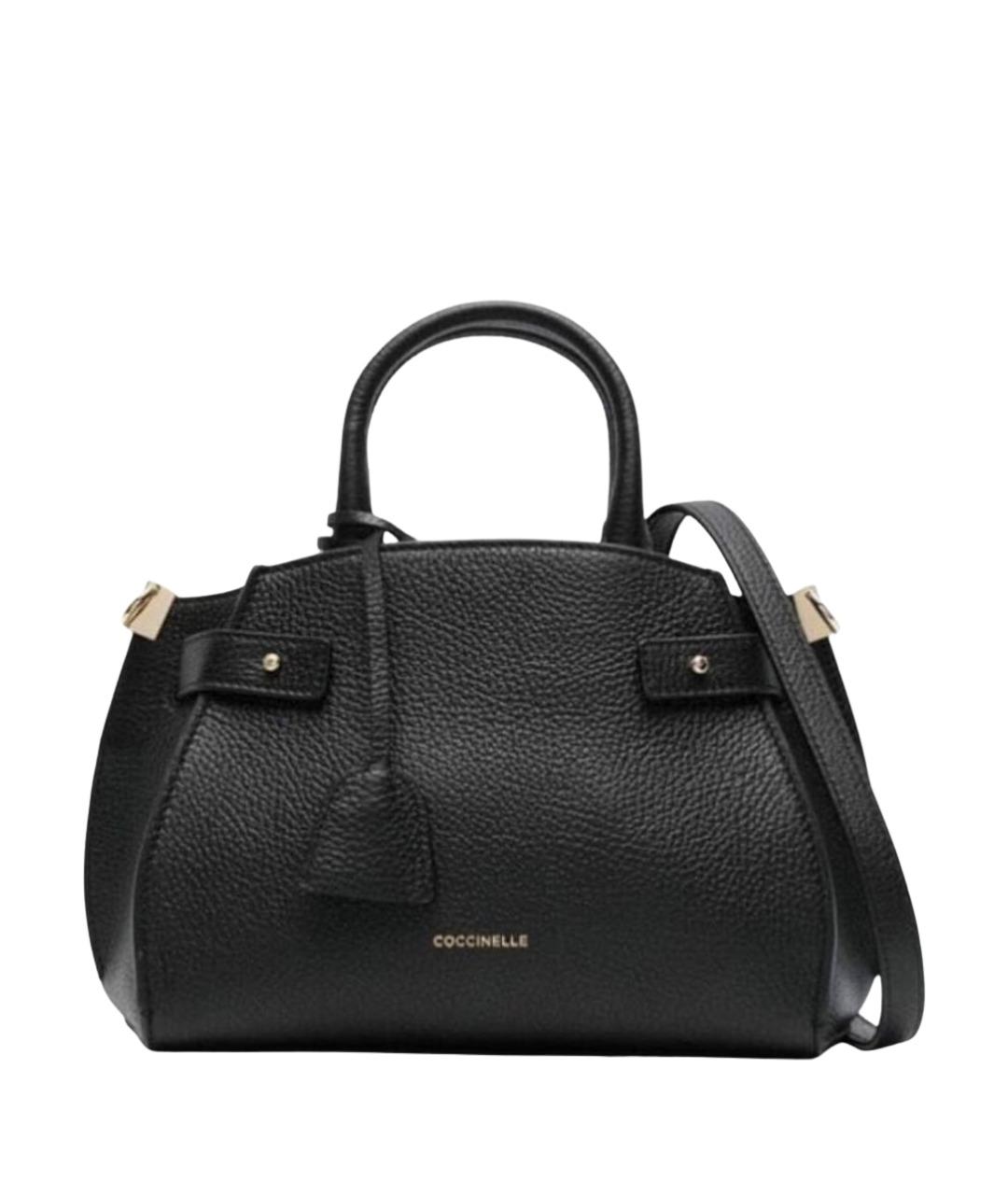 COCCINELLE Черная кожаная сумка с короткими ручками, фото 1