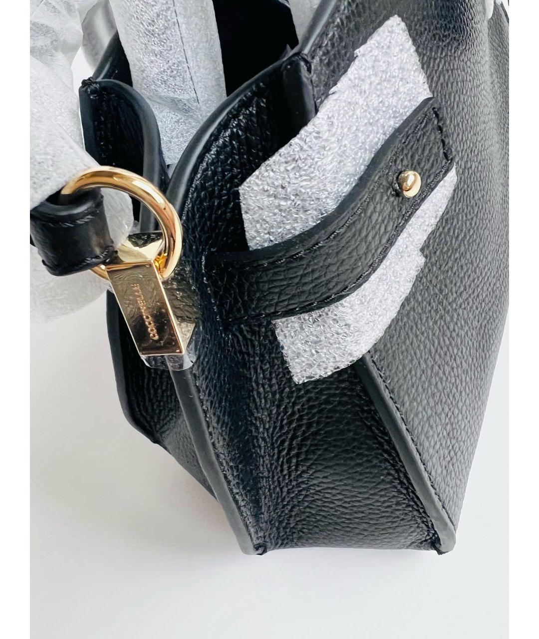COCCINELLE Черная кожаная сумка с короткими ручками, фото 5