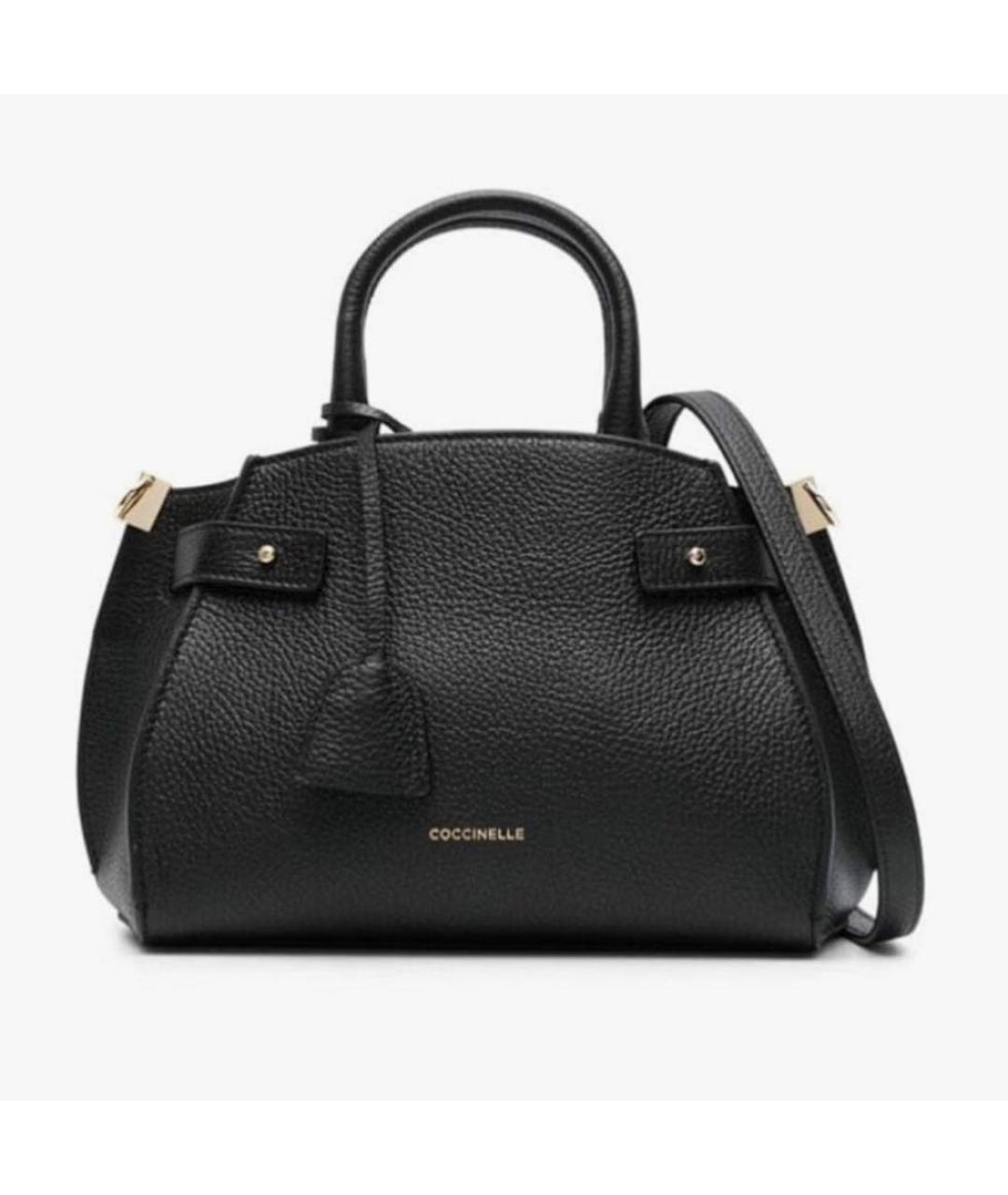COCCINELLE Черная кожаная сумка с короткими ручками, фото 8