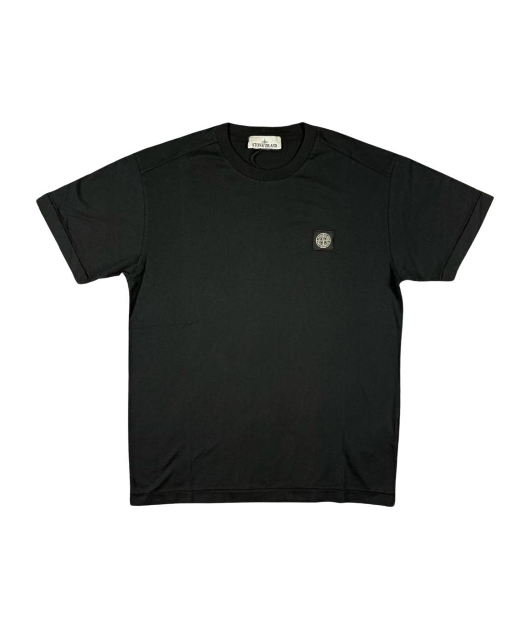 STONE ISLAND Черная хлопковая футболка, фото 1