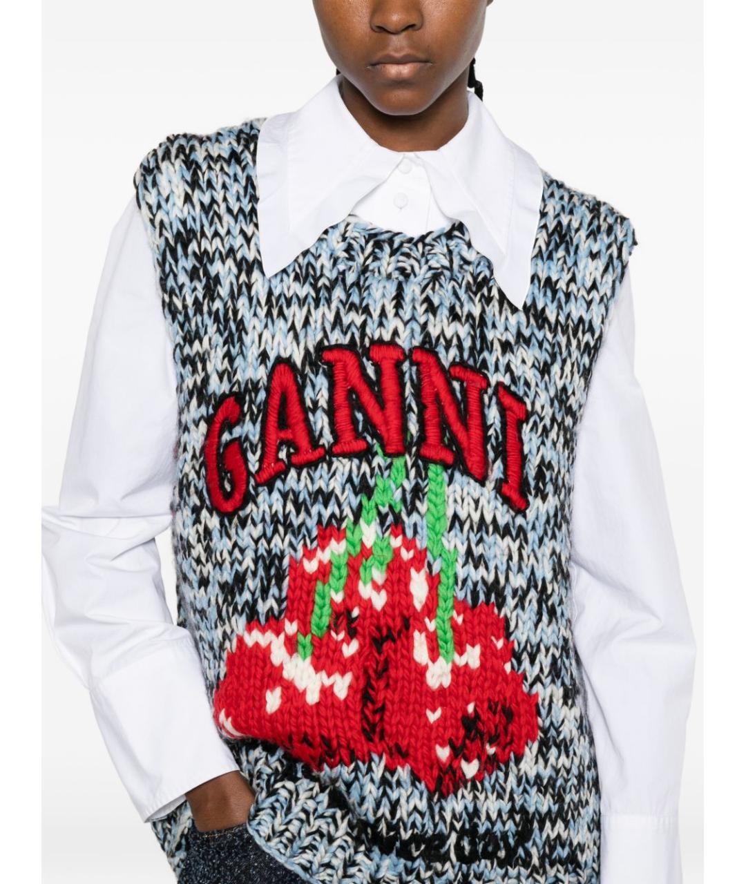 GANNI Мульти шерстяная жилетка, фото 3