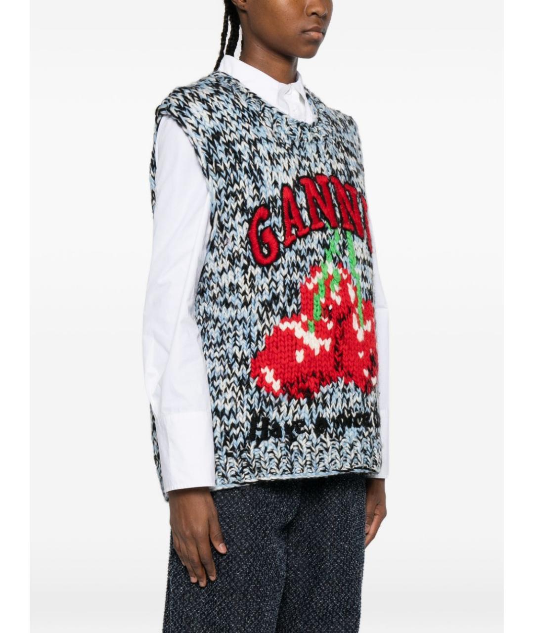 GANNI Мульти шерстяная жилетка, фото 2