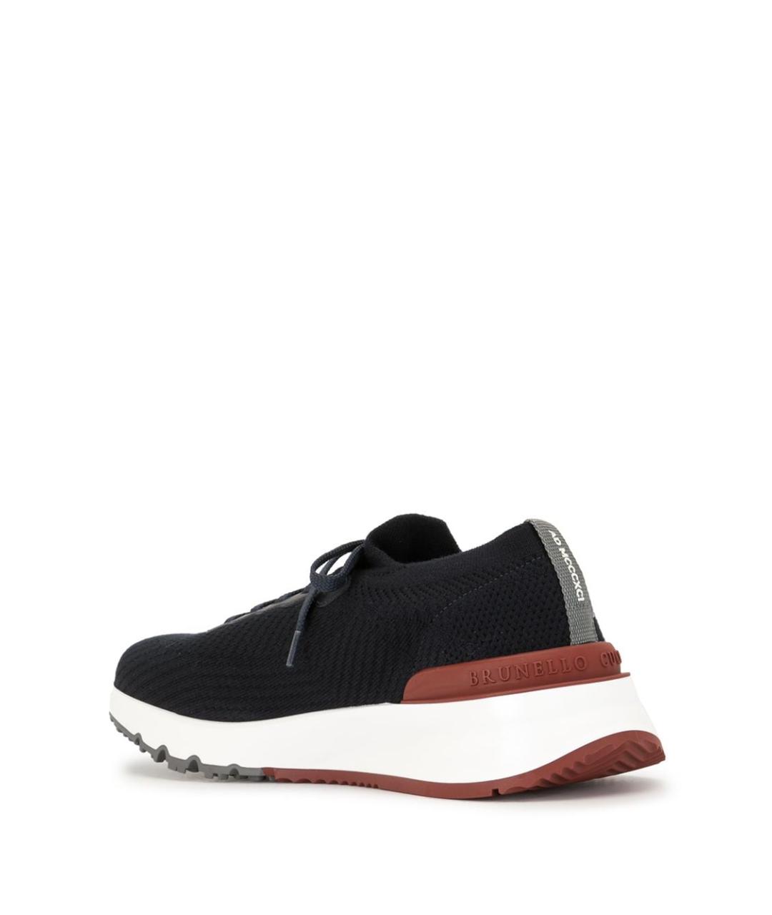 BRUNELLO CUCINELLI Синие текстильные низкие кроссовки / кеды, фото 2